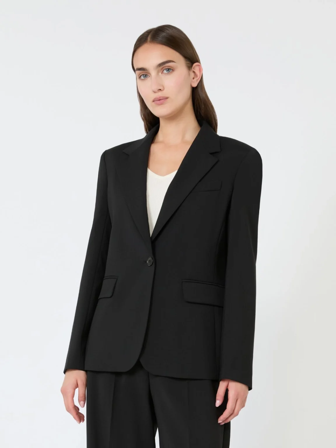 Weekend Max Mara giacca in tela di lana stretch nera WKDLAMINE