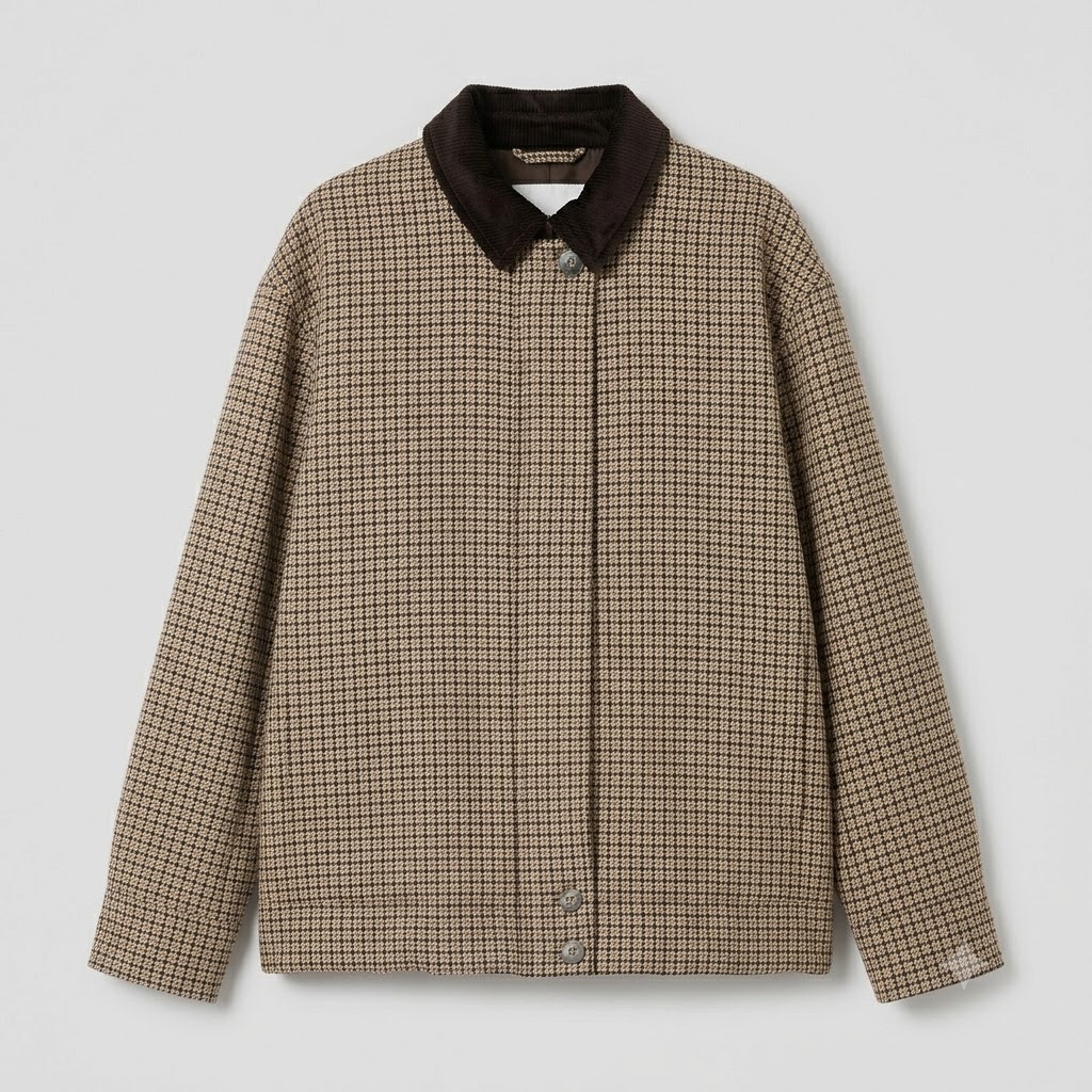 Eleva i tuoi look quotidiani con la giacca WKDFESTA Weekend Max Mara, un capospalla dallo stile intramontabile che fonde l'ispirazione country-chic britannica con la precisione sartoriale italiana. Questo modello si distingue per la sua raffinata micro-fantasia a quadri nei toni caldi del beige, del tortora e del testa di moro, interrotta elegantemente dal sofisticato colletto a contrasto in velluto a coste scuro.La silhouette contemporanea dal taglio boxy (squadrato) e leggermente oversize assicura una vestibilità rilassata e confortevole, ideale per creare impeccabili outfit a strati durante le mezze stagioni. Curata nei minimi dettagli, presenta una chiusura frontale con patta coperta per un design pulito ed essenziale, rifinito da bottoni a pressione a vista solo sul colletto e sul fondo.Caratteristiche Tecniche e Dettagli del ProdottoBrand: Weekend Max MaraModello: WKDFESTASilhouette: Linea boxy e dritta a taglio giubbotto, con spalle leggermente scese.Tessuto Principale: Texture strutturata a micro-quadri (effetto pied-de-poule / check).Dettaglio Iconico: Colletto a punta in morbido velluto marrone scuro.Chiusura: Bottoni automatici nascosti sotto la finta, con bottoni metallici a vista alle estremità.Dettagli Funzionali: Pratiche tasche laterali inserite nel filetto e polsini regolabili.