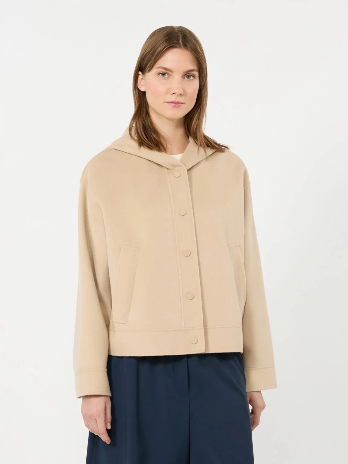 Weekend Max Mara giacca con cappuccio in doppio di lana WKDRIDENTE