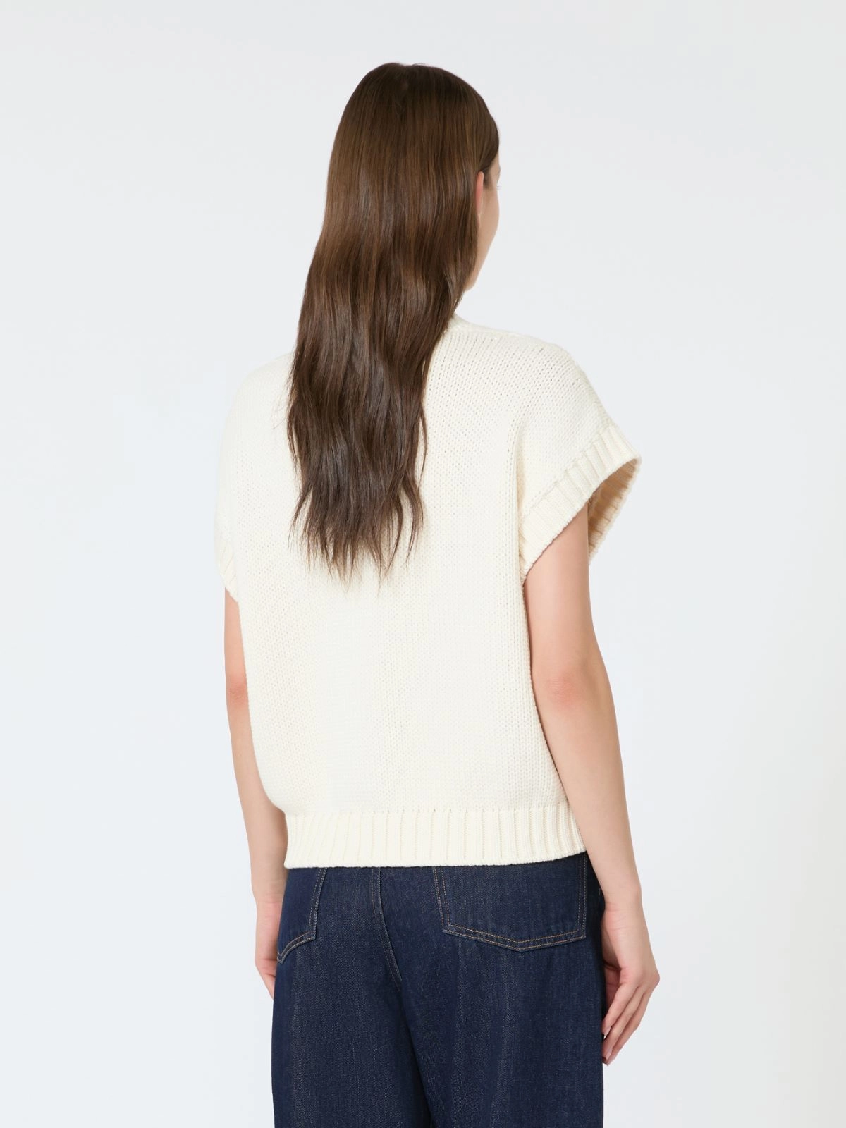 Weekend Max Mara gilet in cotone a trecce panna WKDPASCIA