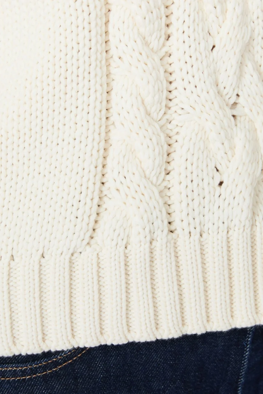 Weekend Max Mara gilet in cotone a trecce panna WKDPASCIA
