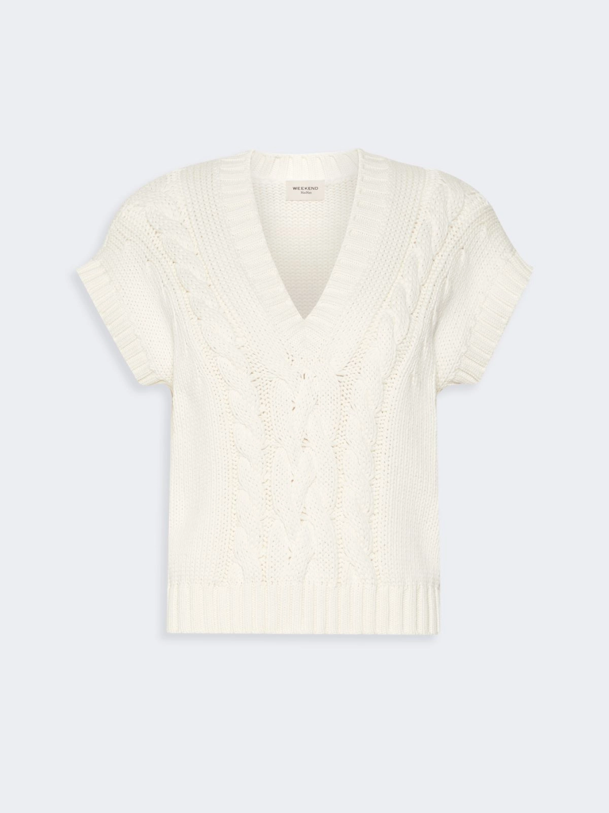 Weekend Max Mara gilet in cotone a trecce panna WKDPASCIA