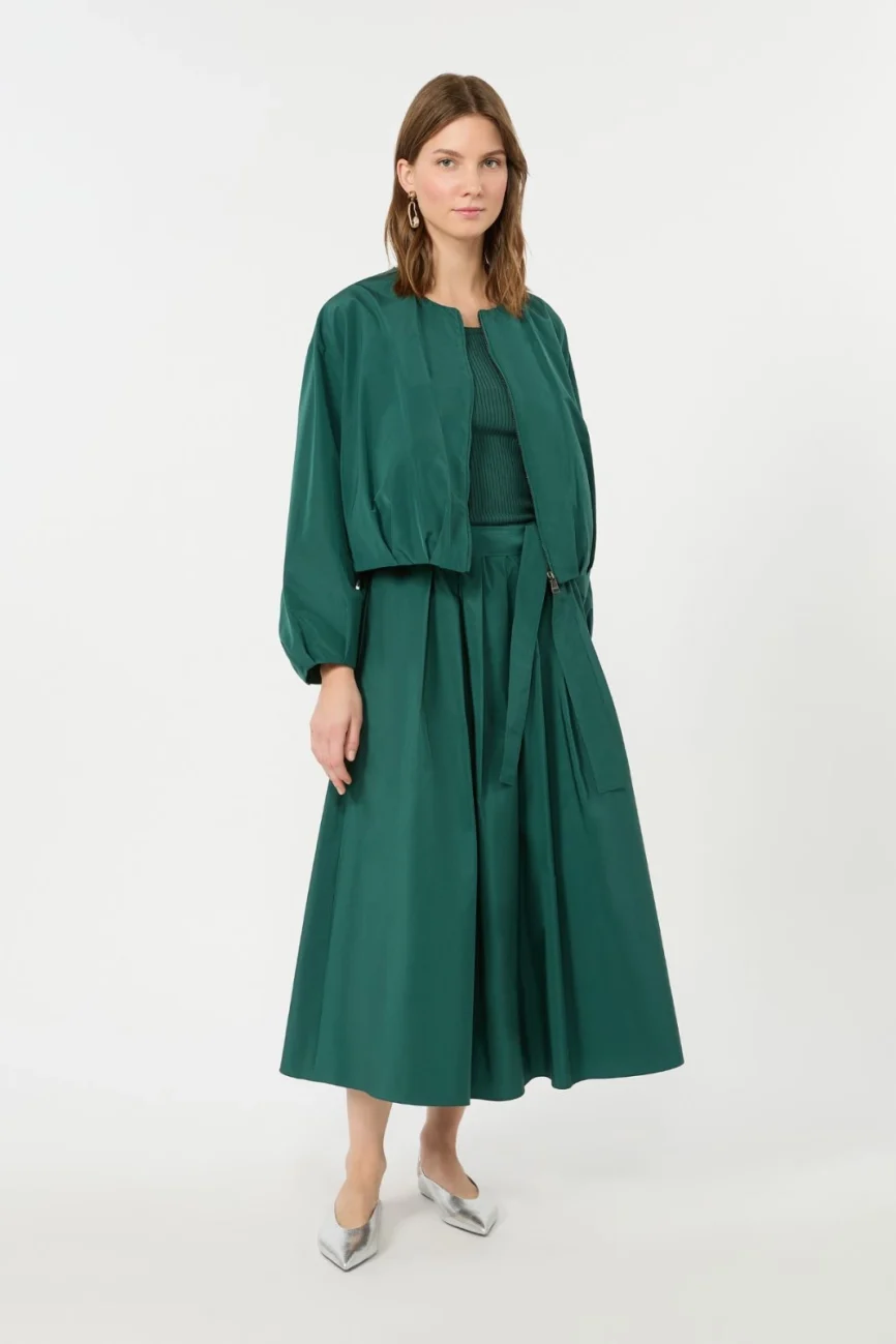 Weekend Max Mara gonna in taffetas verde WKDALPACA