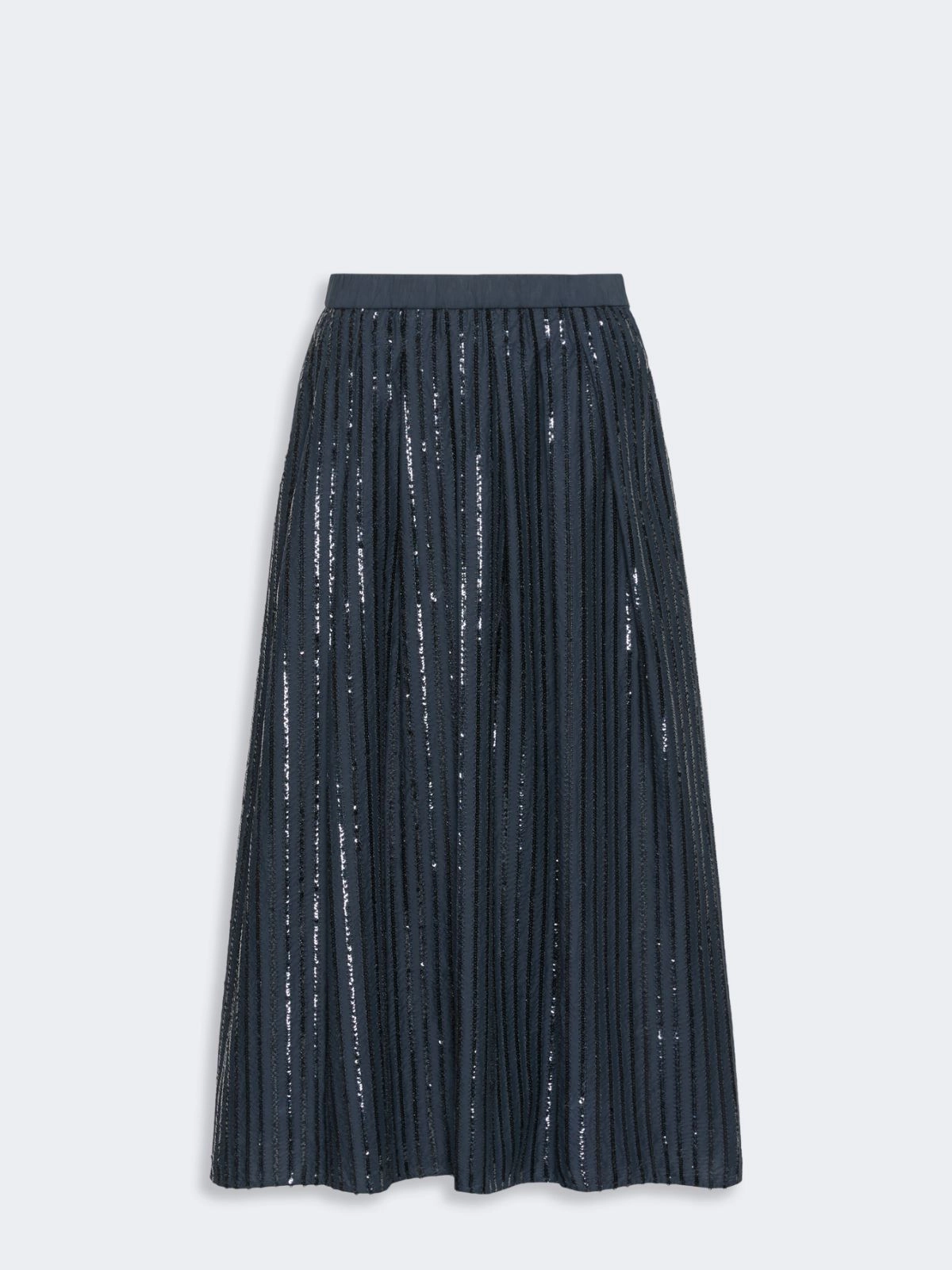 Weekend Max Mara gonna in cotone con paillettes blu WKDFIORDI
