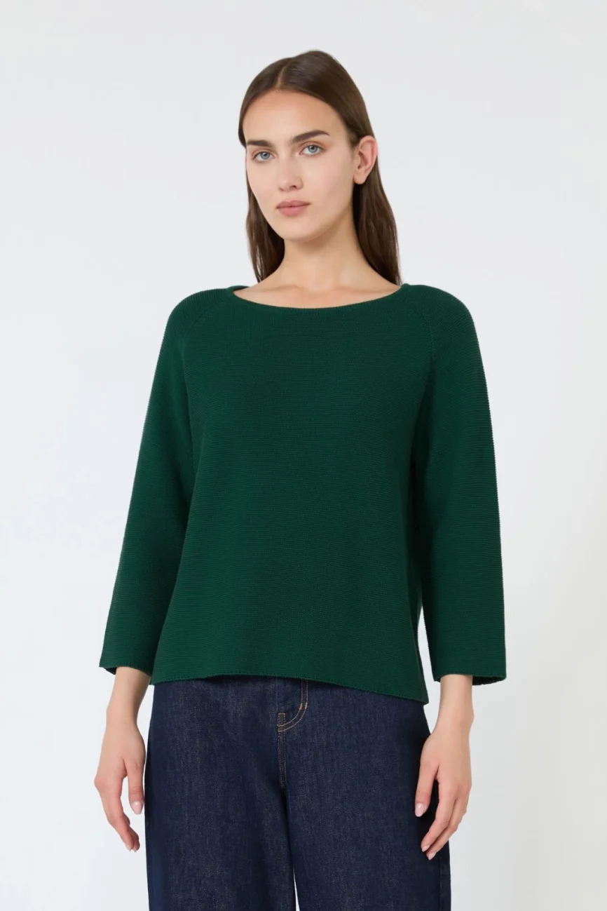 Weekend Max Mara maglia in cotone verde scuro WKDADDOTTO