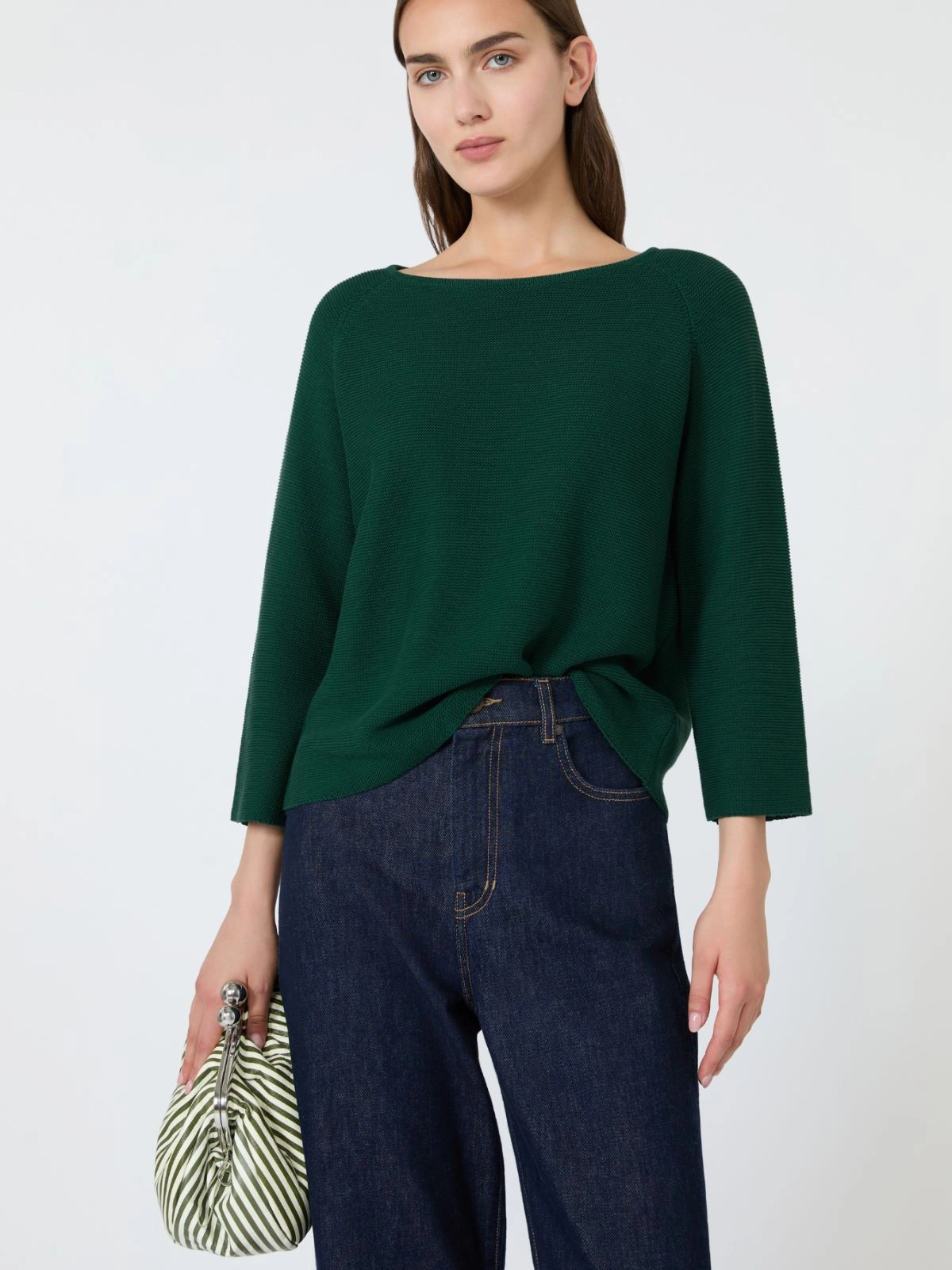 Weekend Max Mara maglia in cotone verde scuro WKDADDOTTO