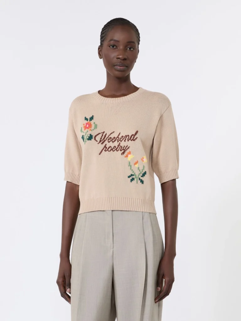 Weekend Max Mara maglia in cotone con ricami WKDFIACRE