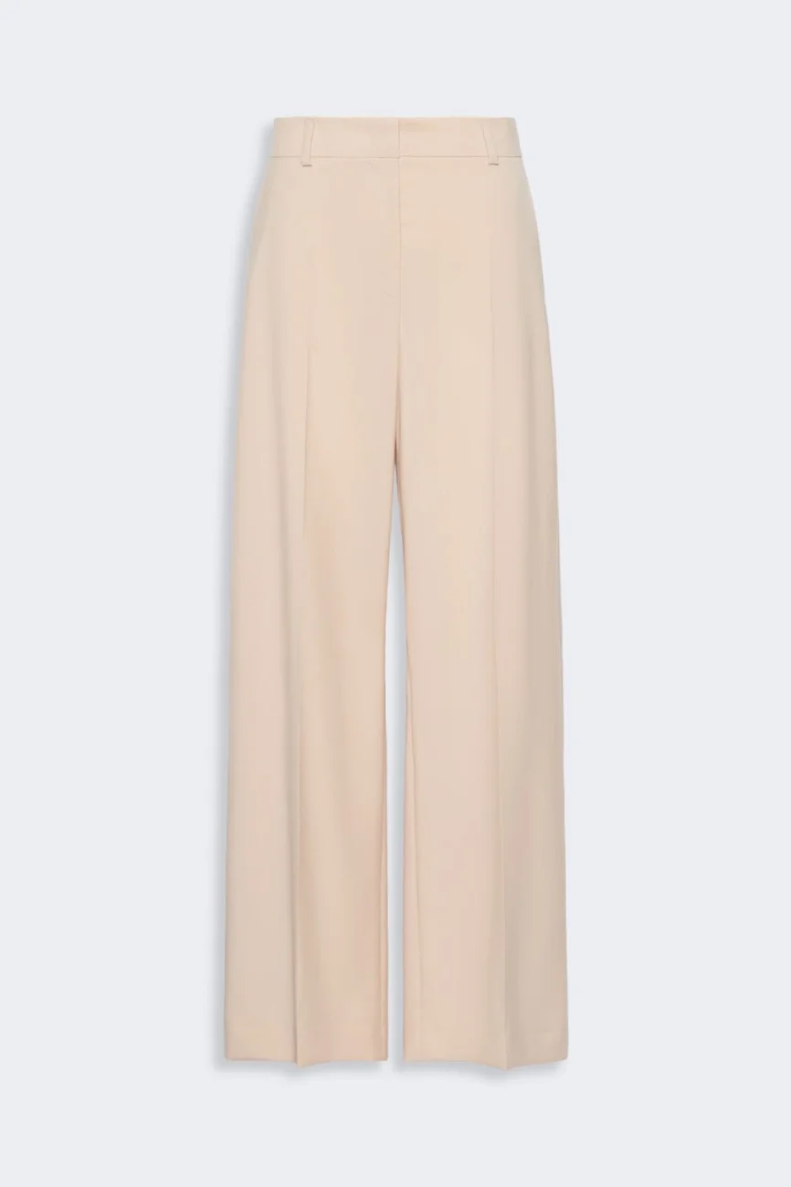 Weekend Max Mara pantalone palazzo in tela di lana rosa cipria WKDVISIVO