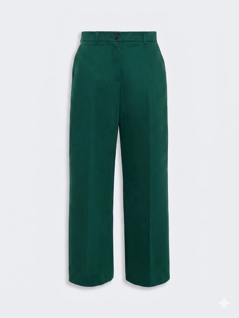Weekend Max Mara pantalone in cotone verde WKDURIAL