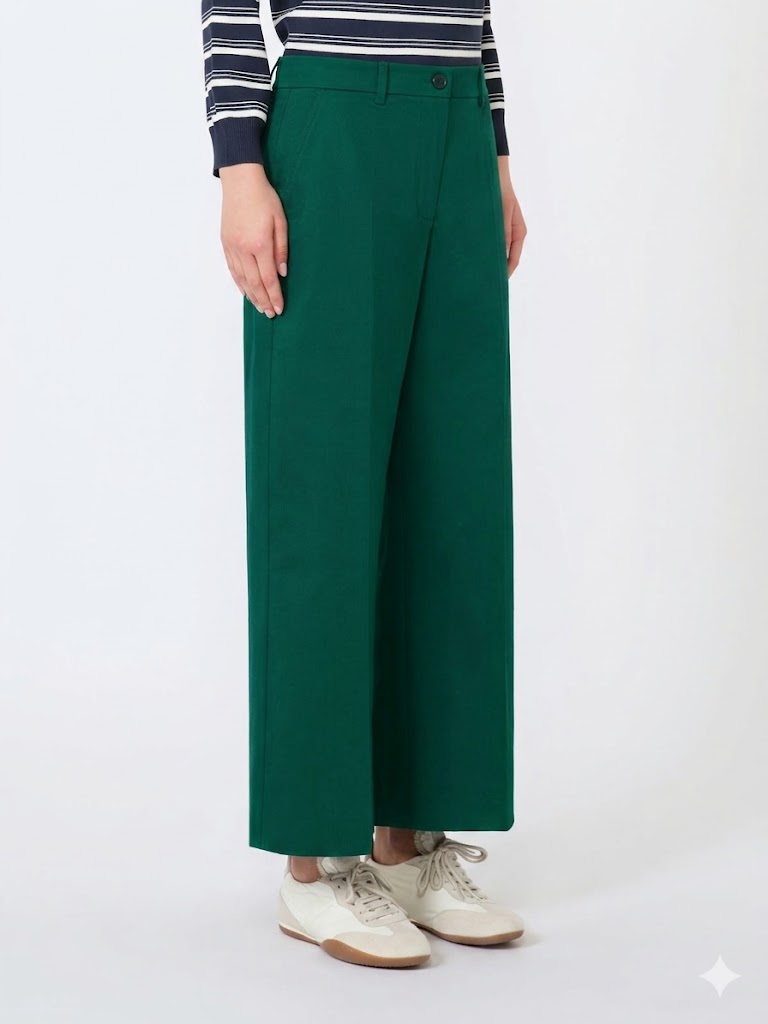 Weekend Max Mara pantalone in cotone verde WKDURIAL