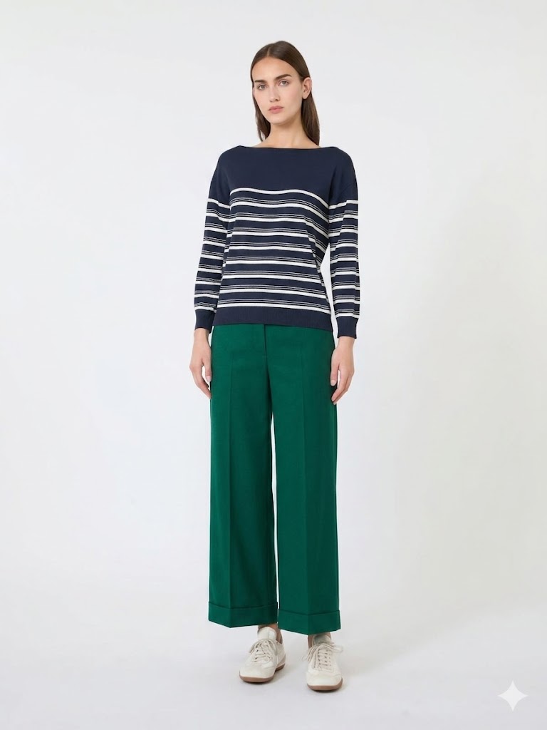 Weekend Max Mara pantalone in cotone verde WKDURIAL