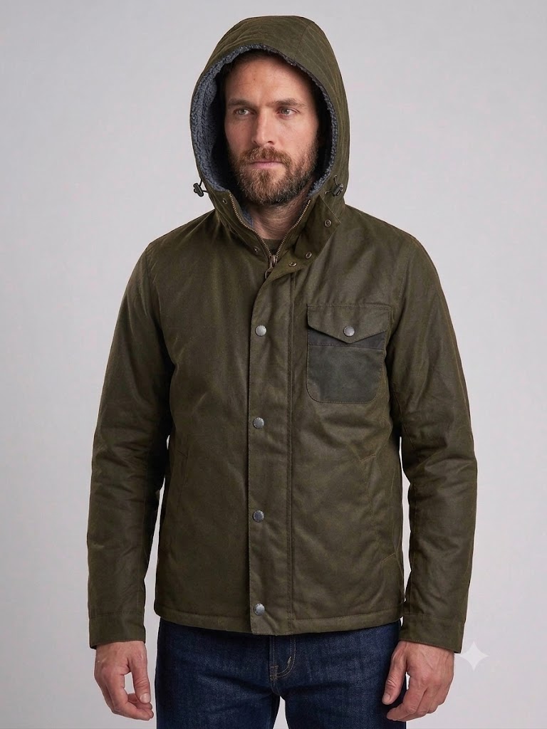 Barbour International giubbotto in cotone cerato verde KEVLAR