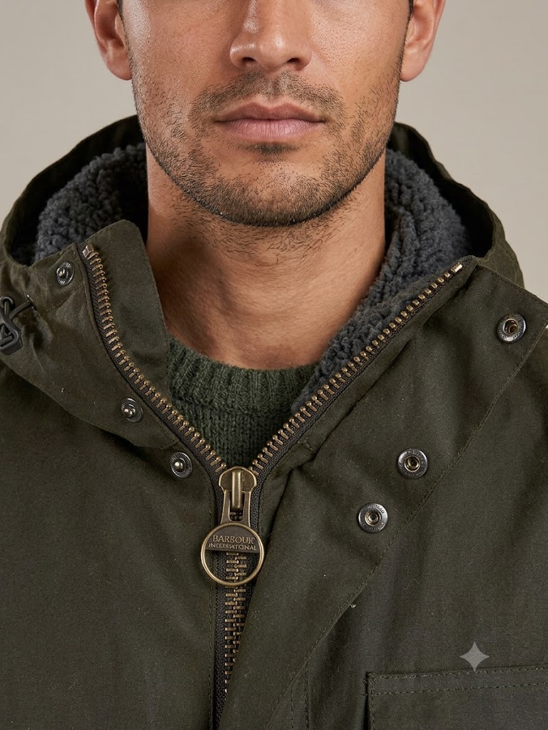 Barbour International giubbotto in cotone cerato verde KEVLAR