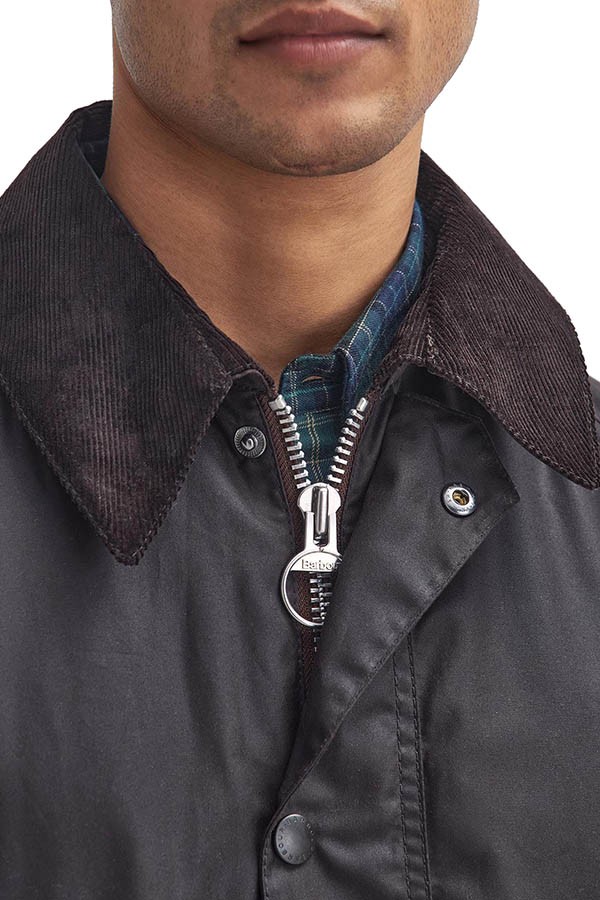 Barbour uomo giacca cotone cerato marrone ASHBY