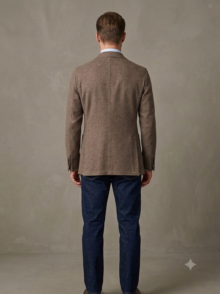 L.B.M. 1911 giacca monopetto in jersey di lana beige JACK REGULAR