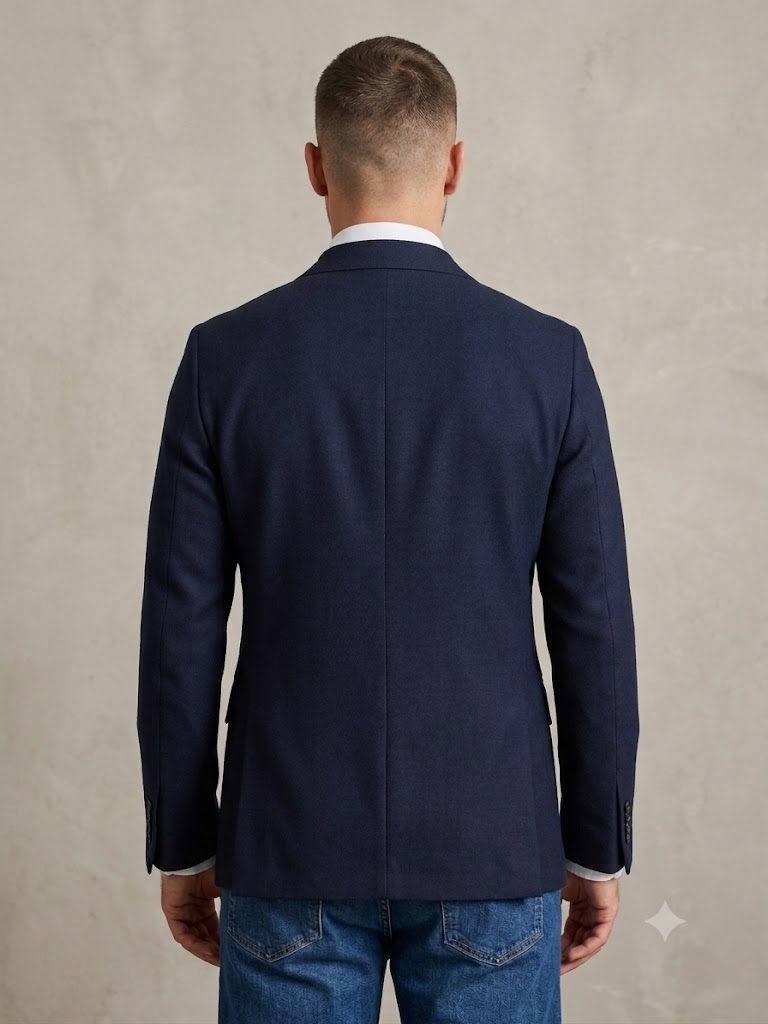 L.B.M. 1911 giacca monopetto in jersey di lana blu JACK REGULAR