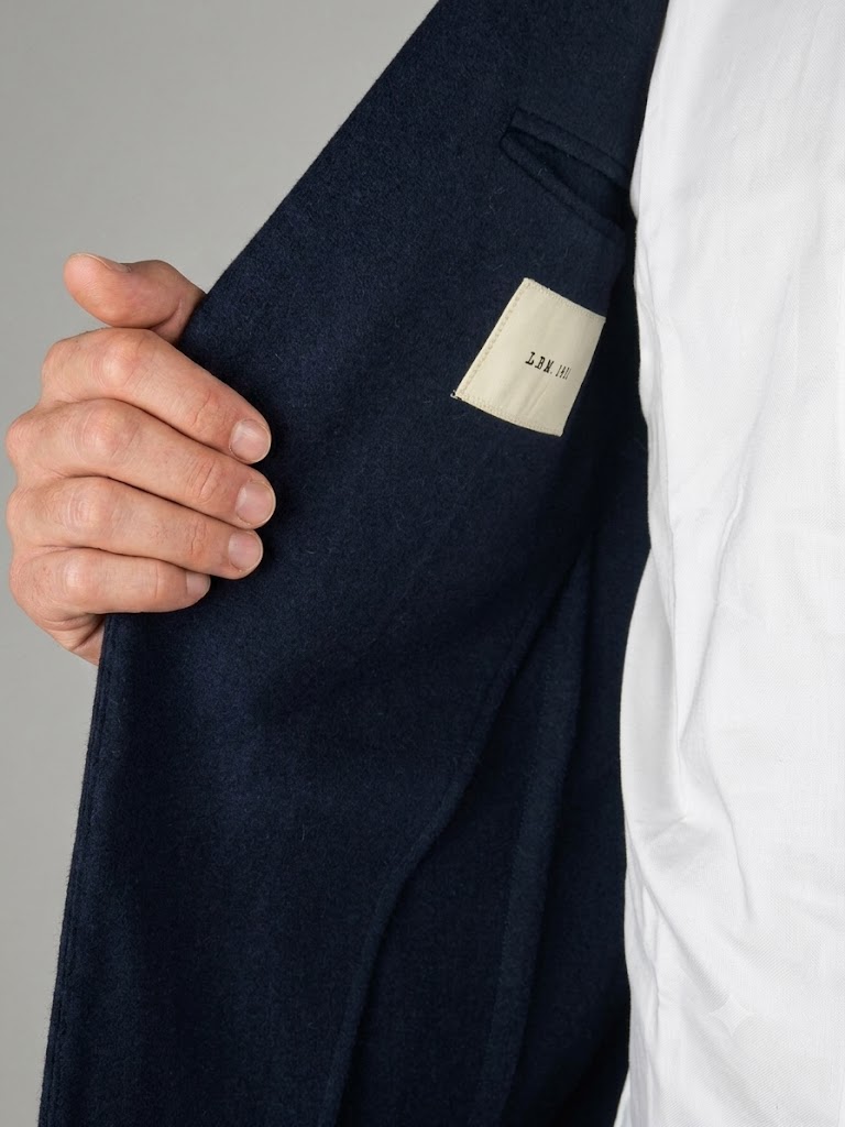 L.B.M. 1911 giacca monopetto in jersey di lana blu JACK REGULAR