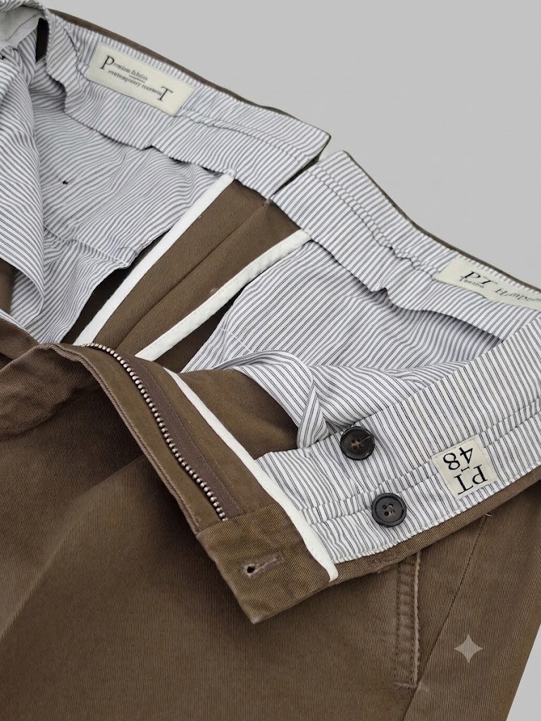 PT Pantaloni Torino pantalone relaxed fit in cotone marrone