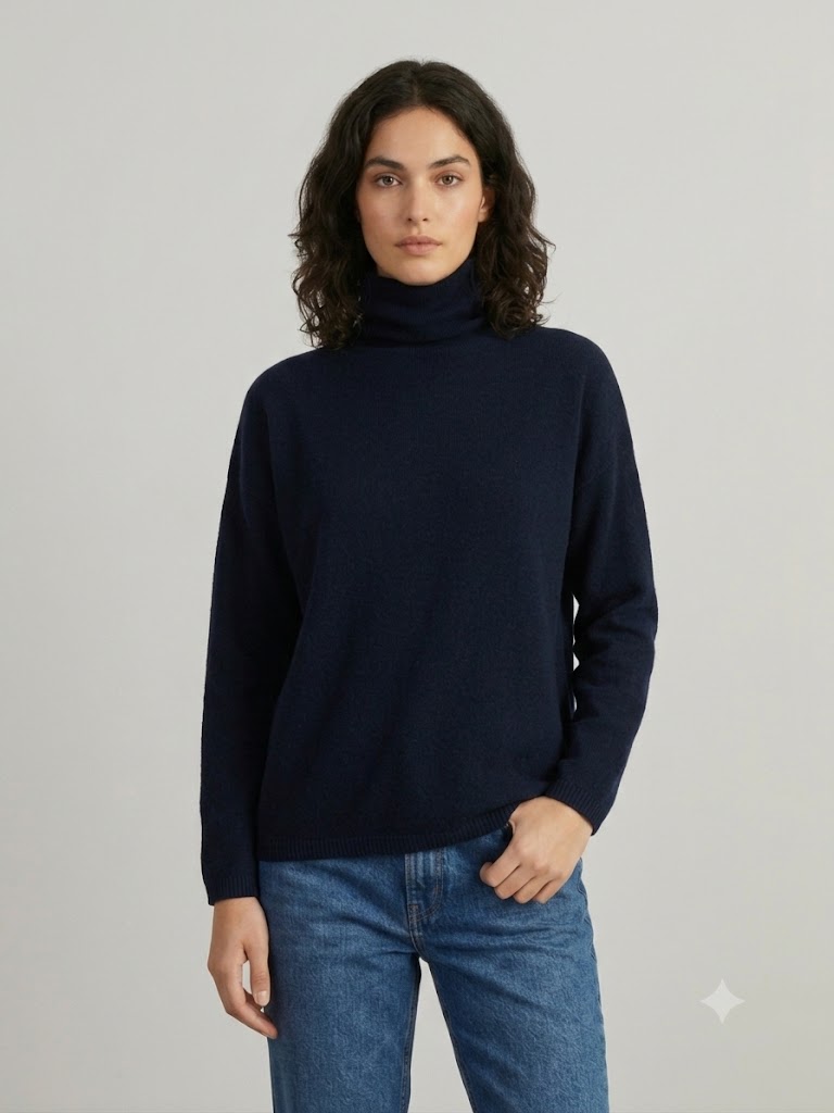 Riviera Cashmere maglia dolcevita in cashmere blu
