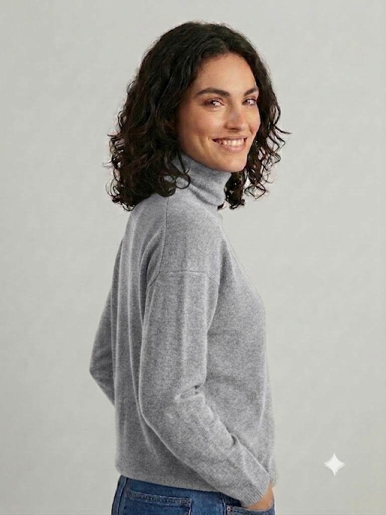 Riviera Cashmere maglia dolcevita in cashmere grigio