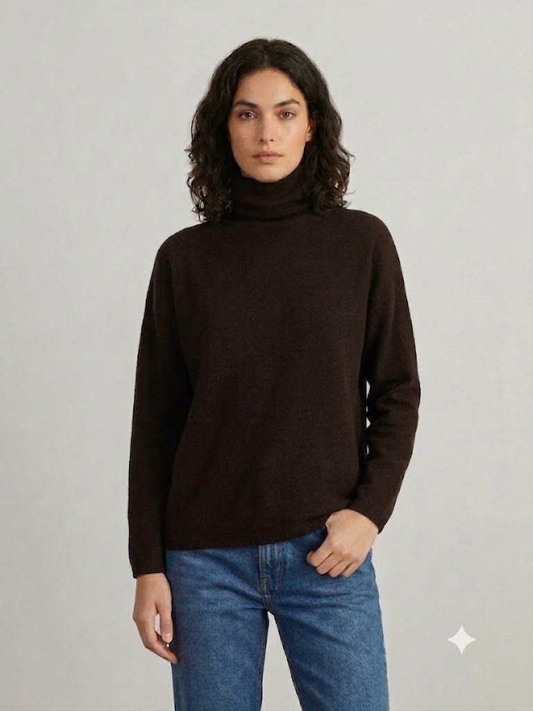 Riviera Cashmere maglia dolcevita in cashmere marrone