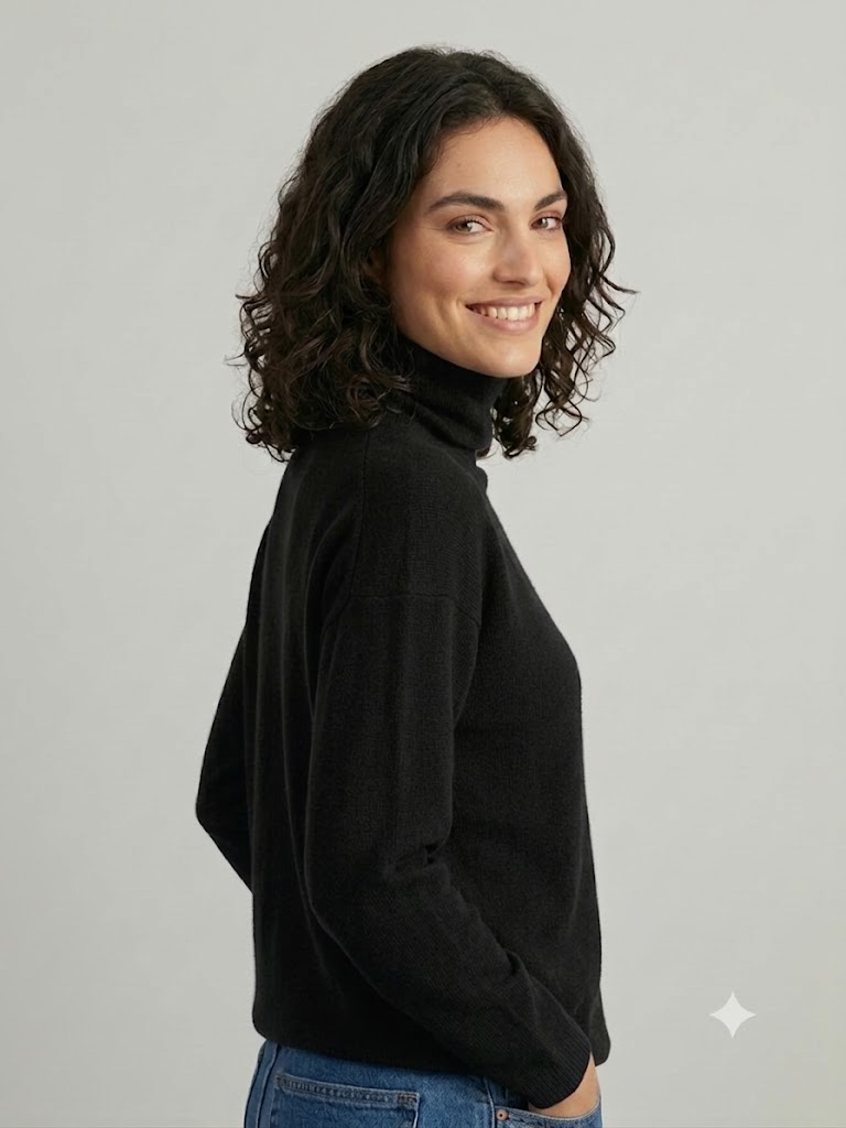 Riviera Cashmere maglia dolcevita in cashmere nero