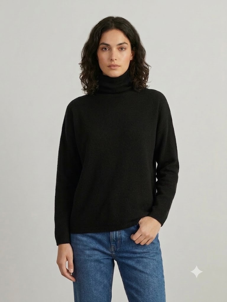 Riviera Cashmere maglia dolcevita in cashmere nero