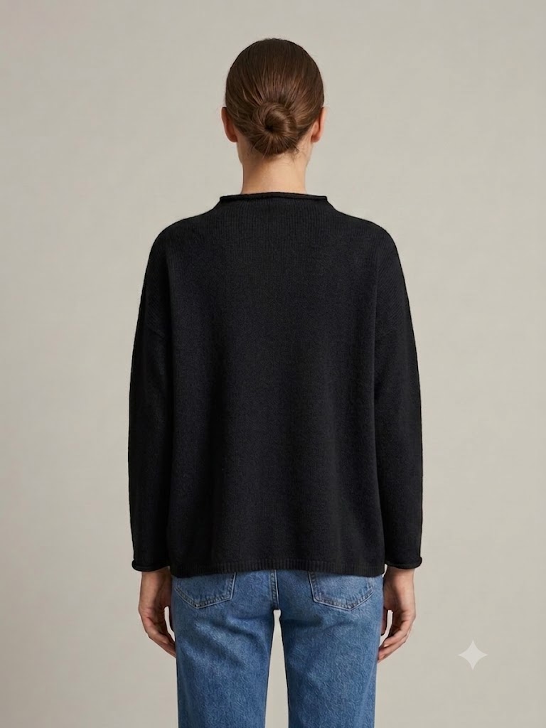 Riviera Cashmere maglia girocollo in cashmere nera