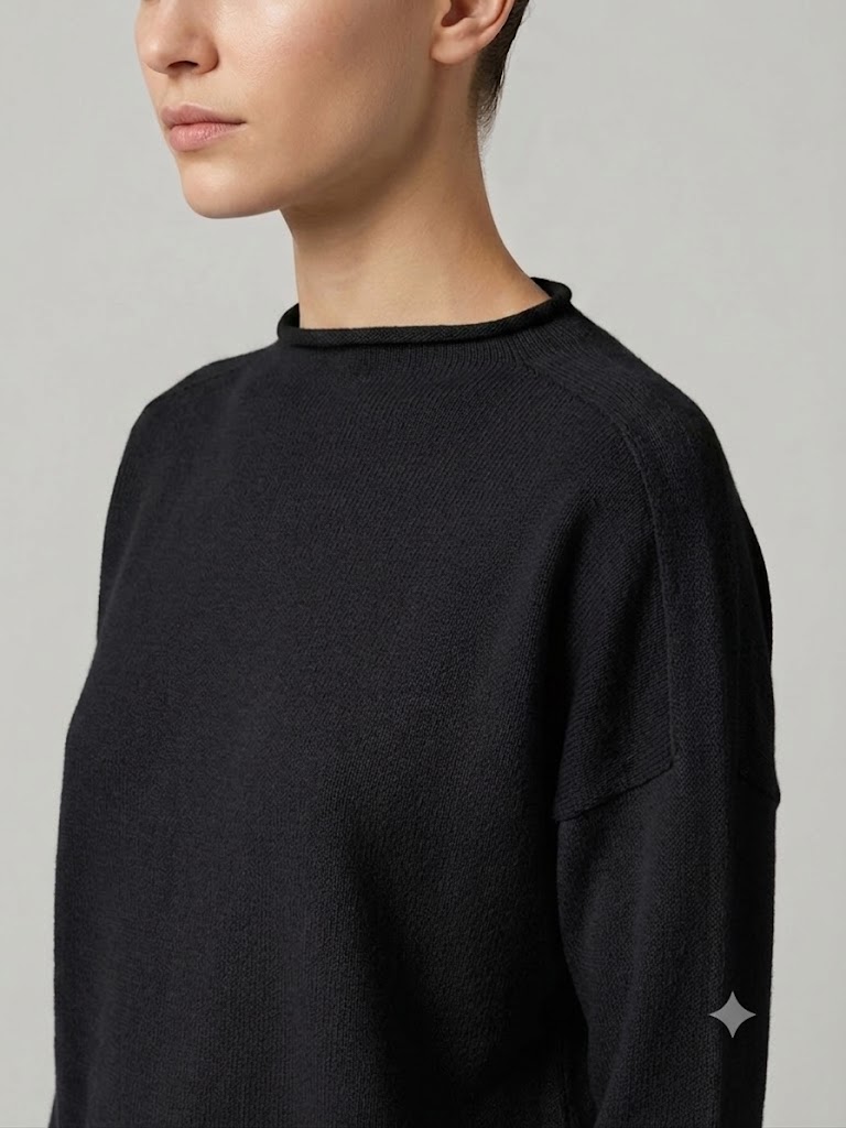 Riviera Cashmere maglia girocollo in cashmere nera