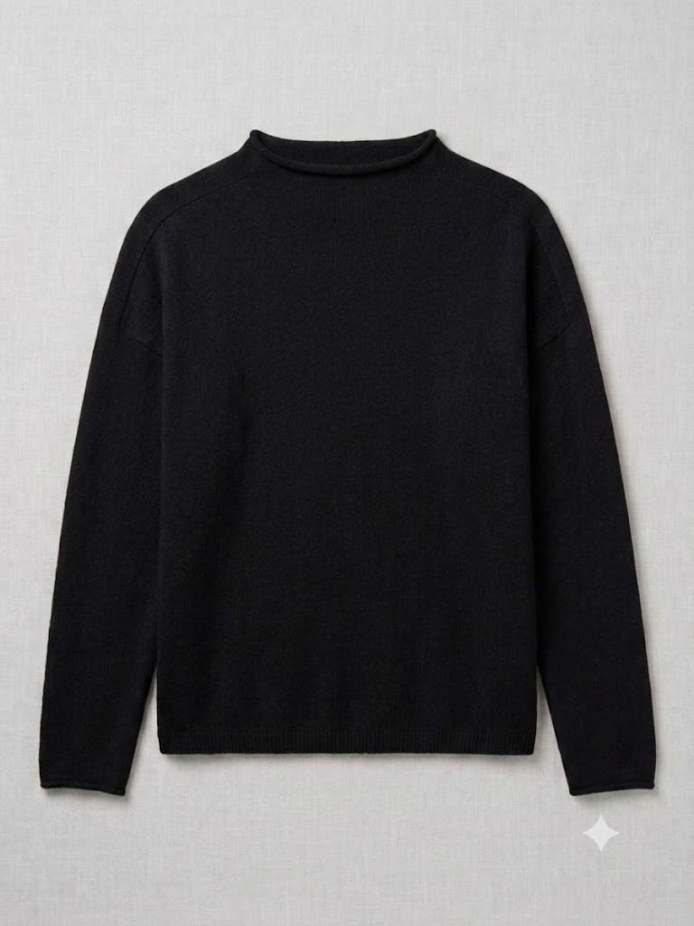 Riviera Cashmere maglia girocollo in cashmere nera