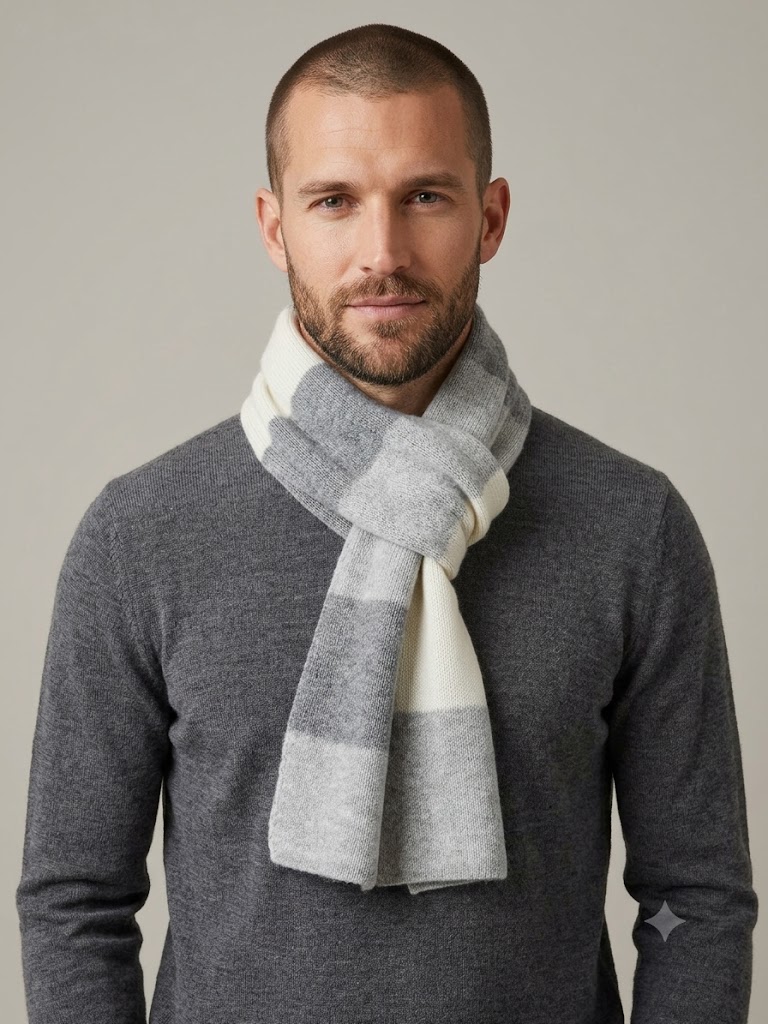 Riviera Cashmere scaldacollo unisex mosaico Modrian con passante
