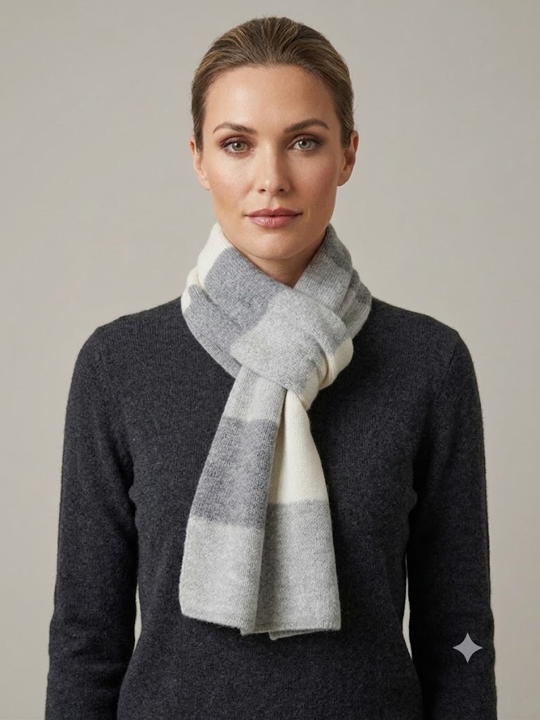 Riviera Cashmere scaldacollo unisex mosaico Modrian con passante