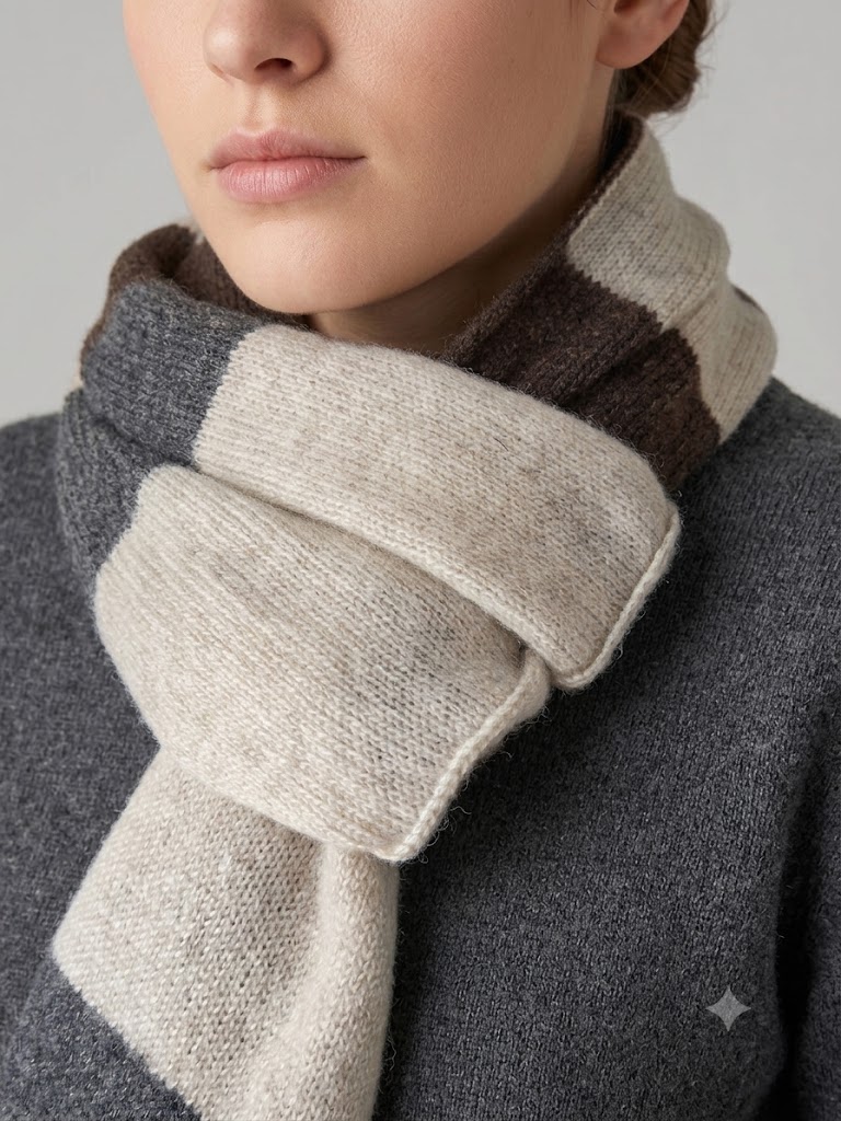 Riviera Cashmere scaldacollo unisex mosaico Modrian con passante