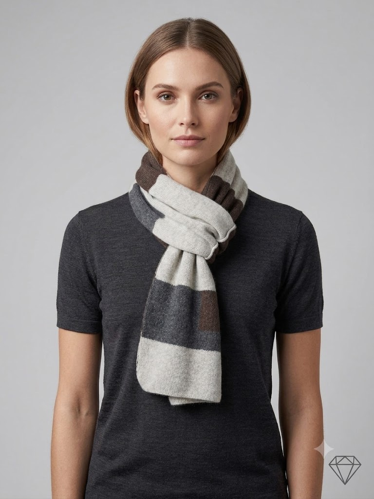 Riviera Cashmere scaldacollo unisex mosaico Modrian con passante