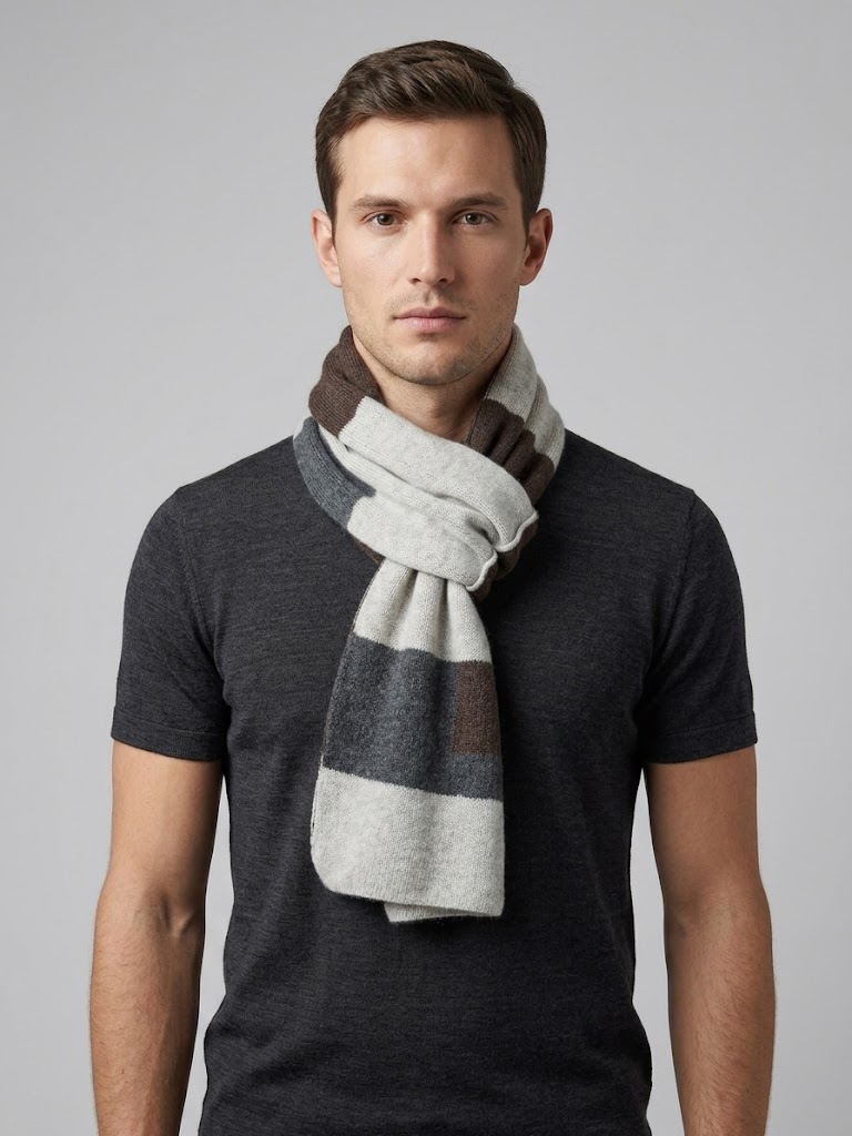 Riviera Cashmere scaldacollo unisex mosaico Modrian con passante