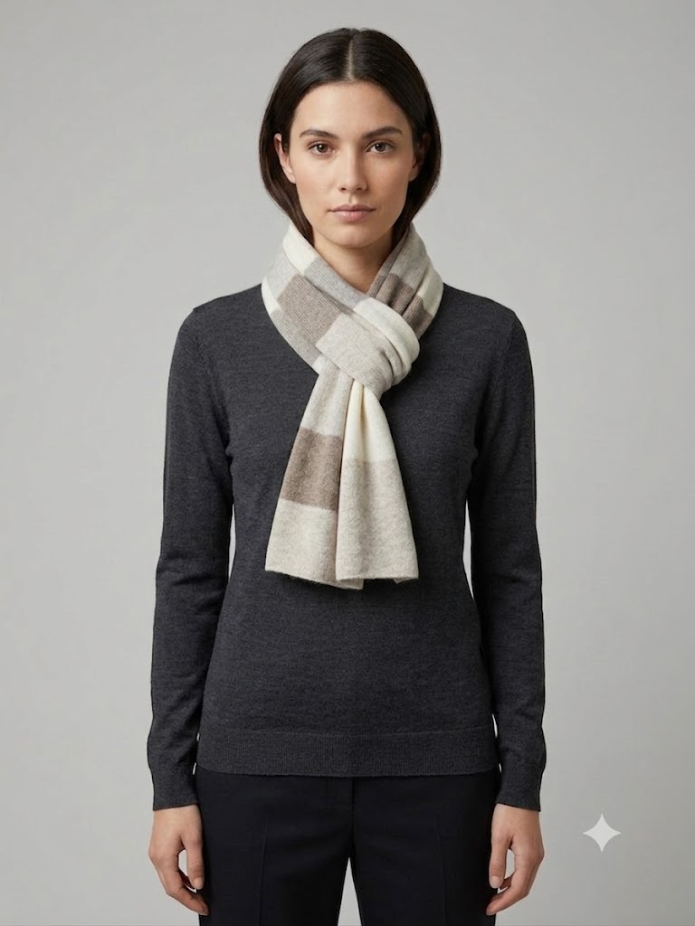 Riviera Cashmere scaldacollo unisex mosaico Modrian con passante
