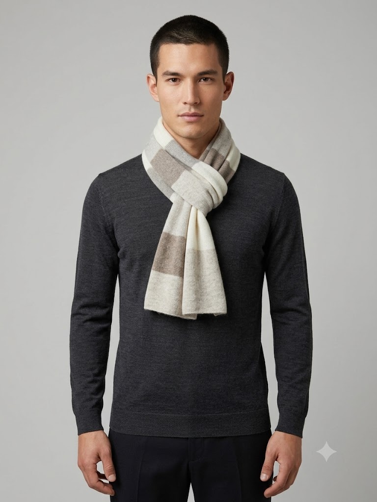 Riviera Cashmere scaldacollo unisex mosaico Modrian con passante