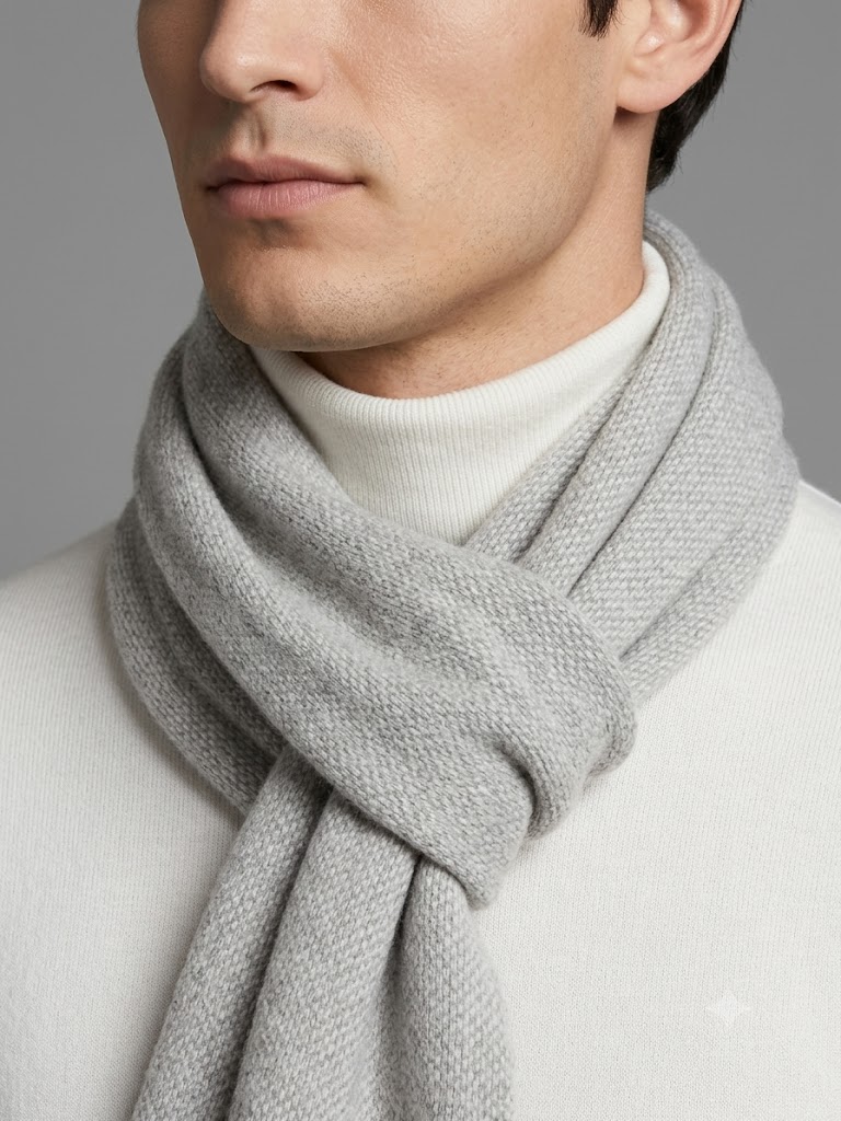 Riviera Cashmere sciarpa giro inglese beige piuma