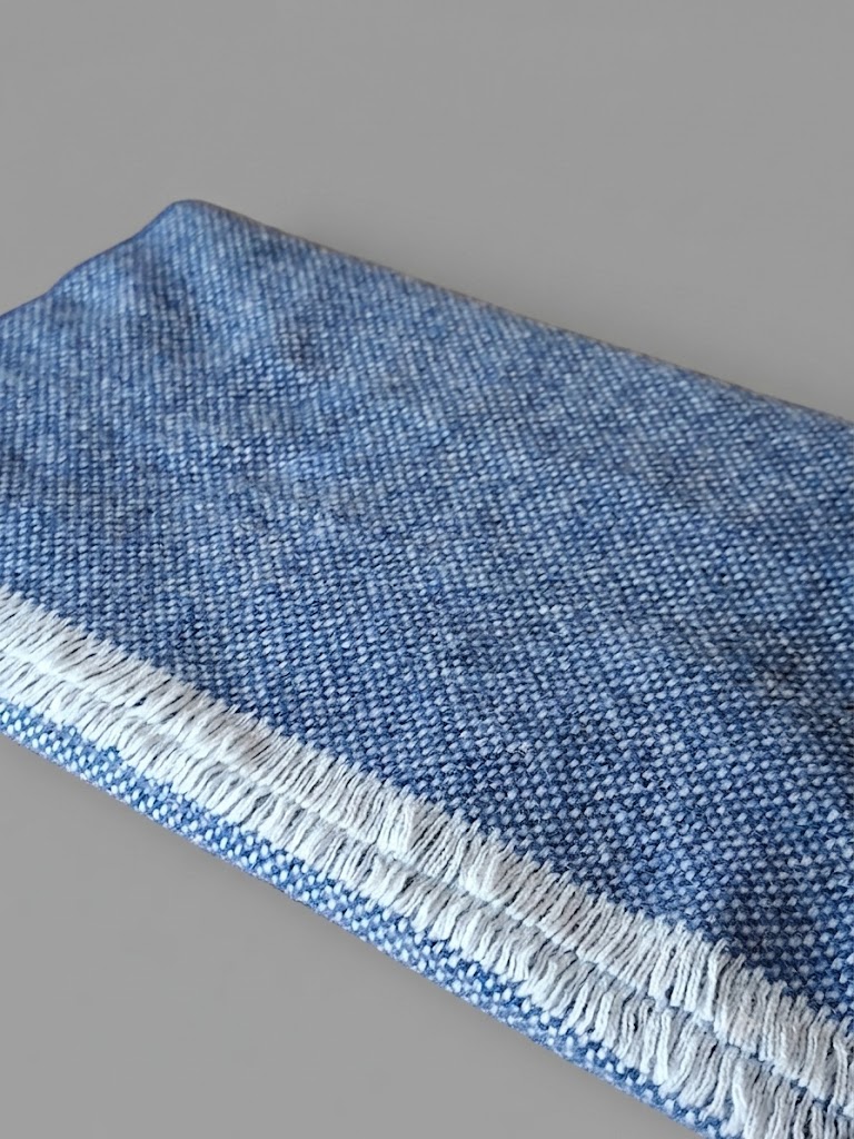 Riviera Cashmere sciarpa giro inglese blu avio