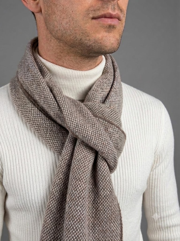 Riviera Cashmere sciarpa giro inglese marrone legno