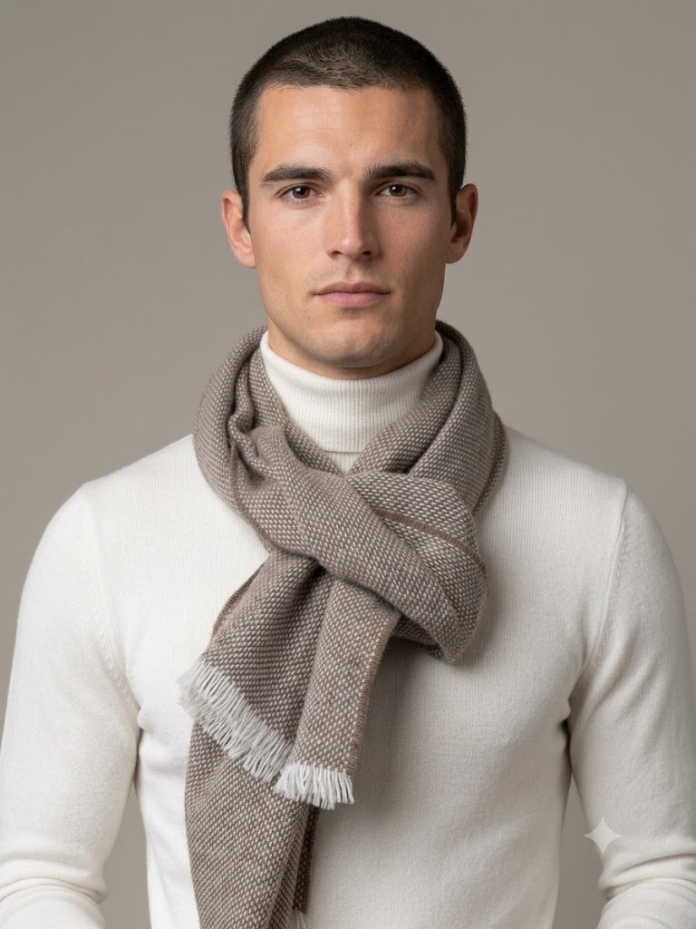 Riviera Cashmere sciarpa giro inglese marrone legno