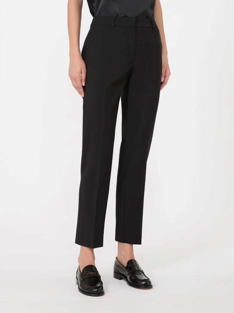 Weekend Max Mara pantalone in tela di lana nero WKDCANON