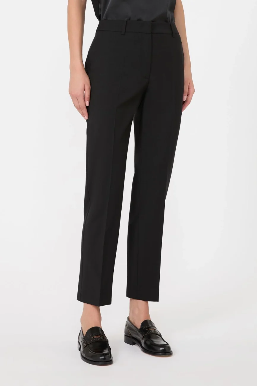 Weekend Max Mara pantalone in tela di lana nero WKDCANON