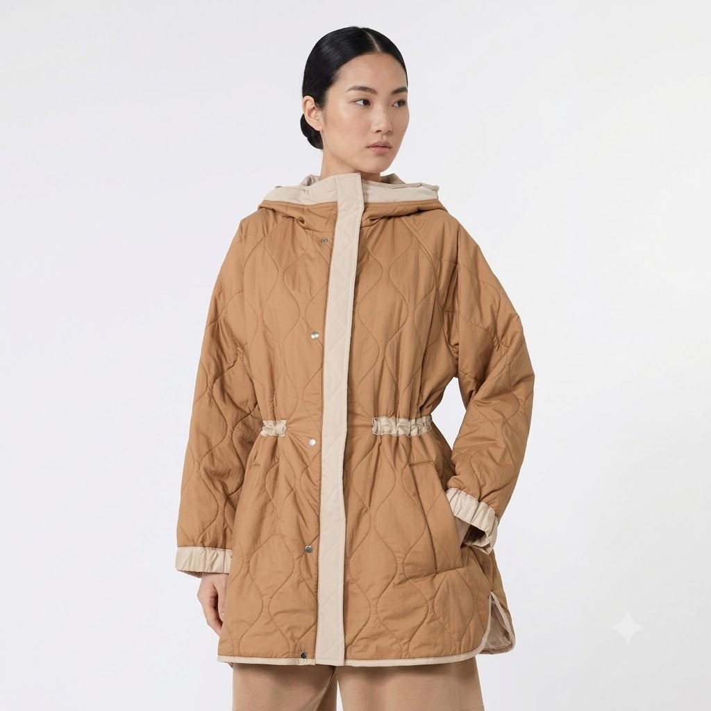 Weekend Max Mara parka midi reversibile beige WKDALCAMO
