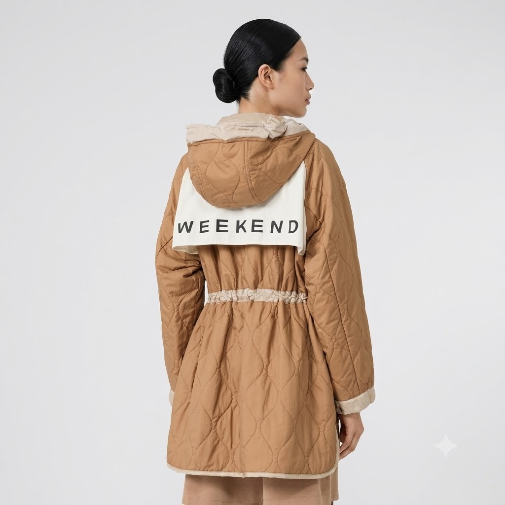 Weekend Max Mara parka midi reversibile beige WKDALCAMO