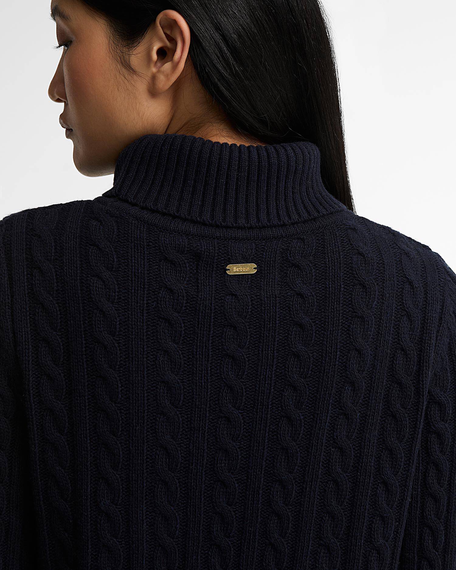 Barbour donna maglia dolcevita a trecce blu AMBLESIDE - immagine 3