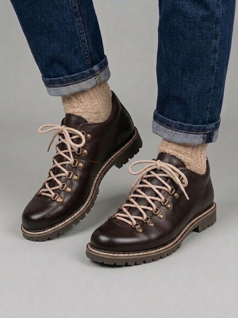 Alpen Boots uomo polacchino mountain in pelle marrone CERVINIA
