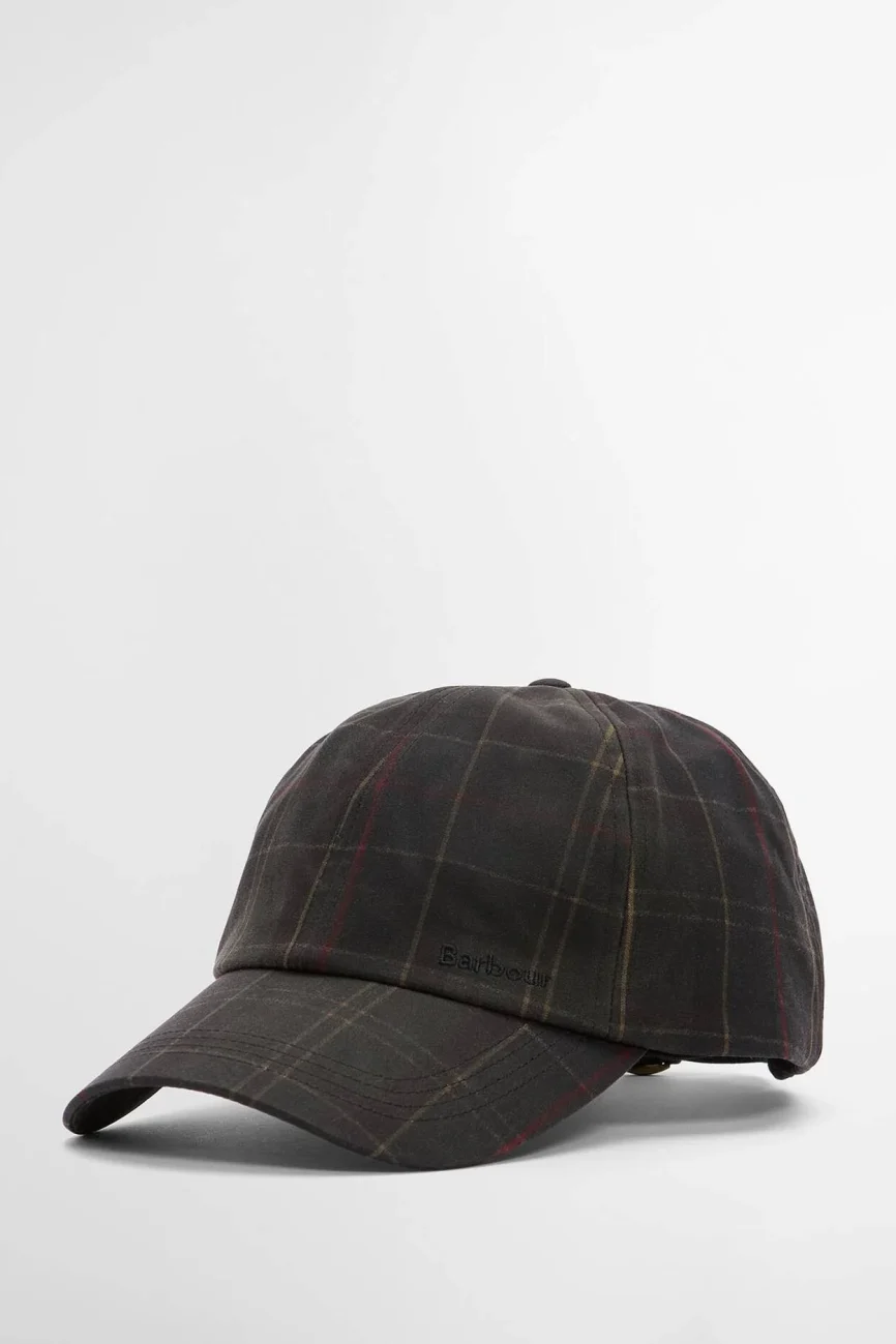 Barbour cappello cotone cerato tartan HAYDON