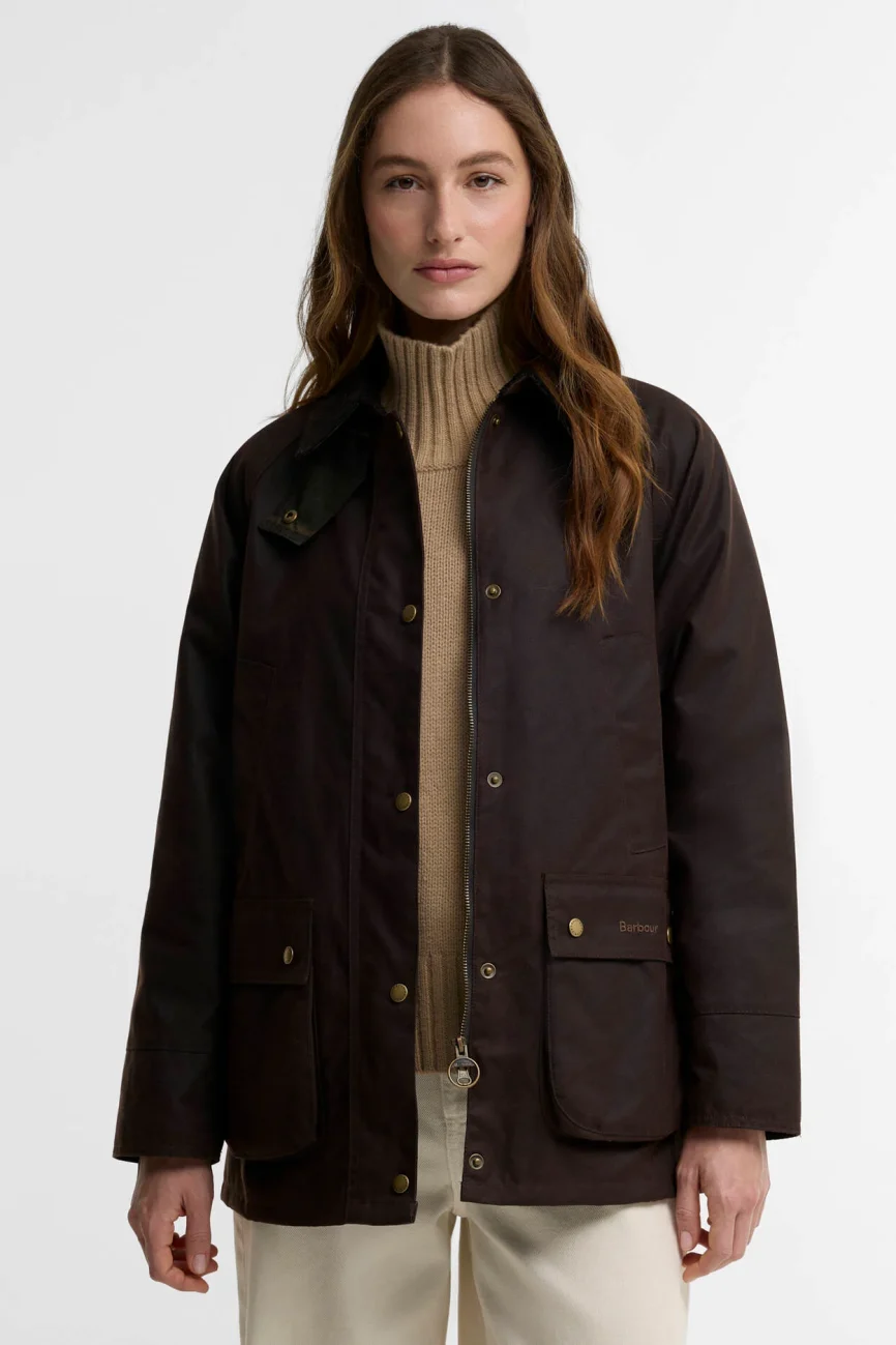 Barbour donna giacca cerata marrone ACORN