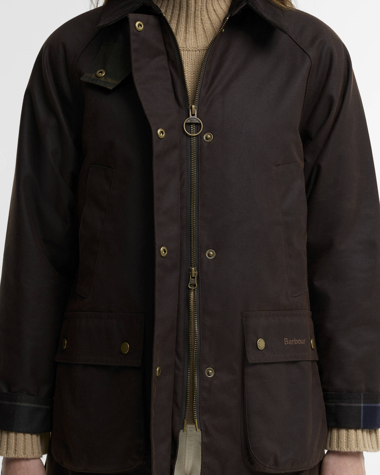 Barbour donna giacca cerata marrone ACORN - immagine 3